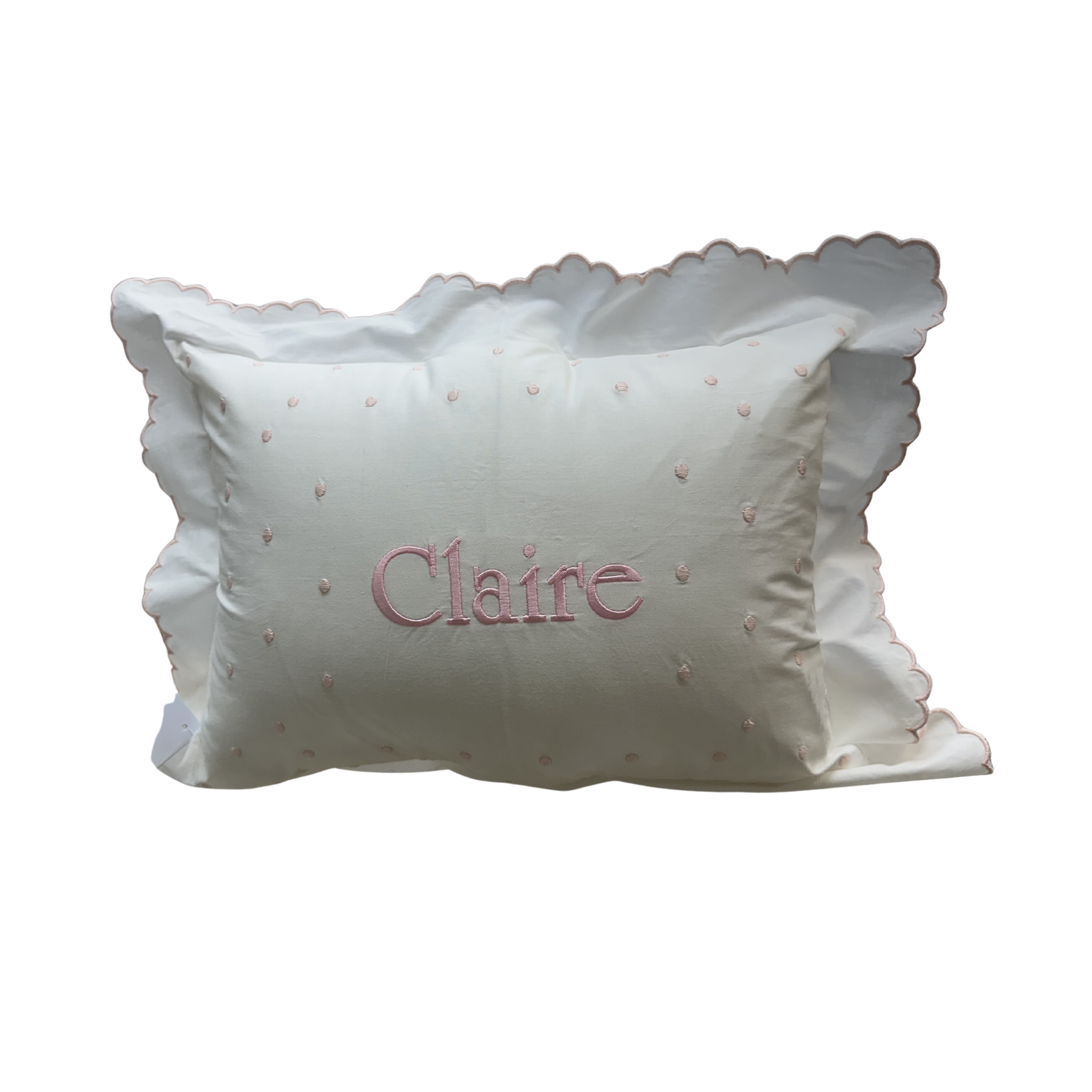 Swiss Dots Monogram Pillow