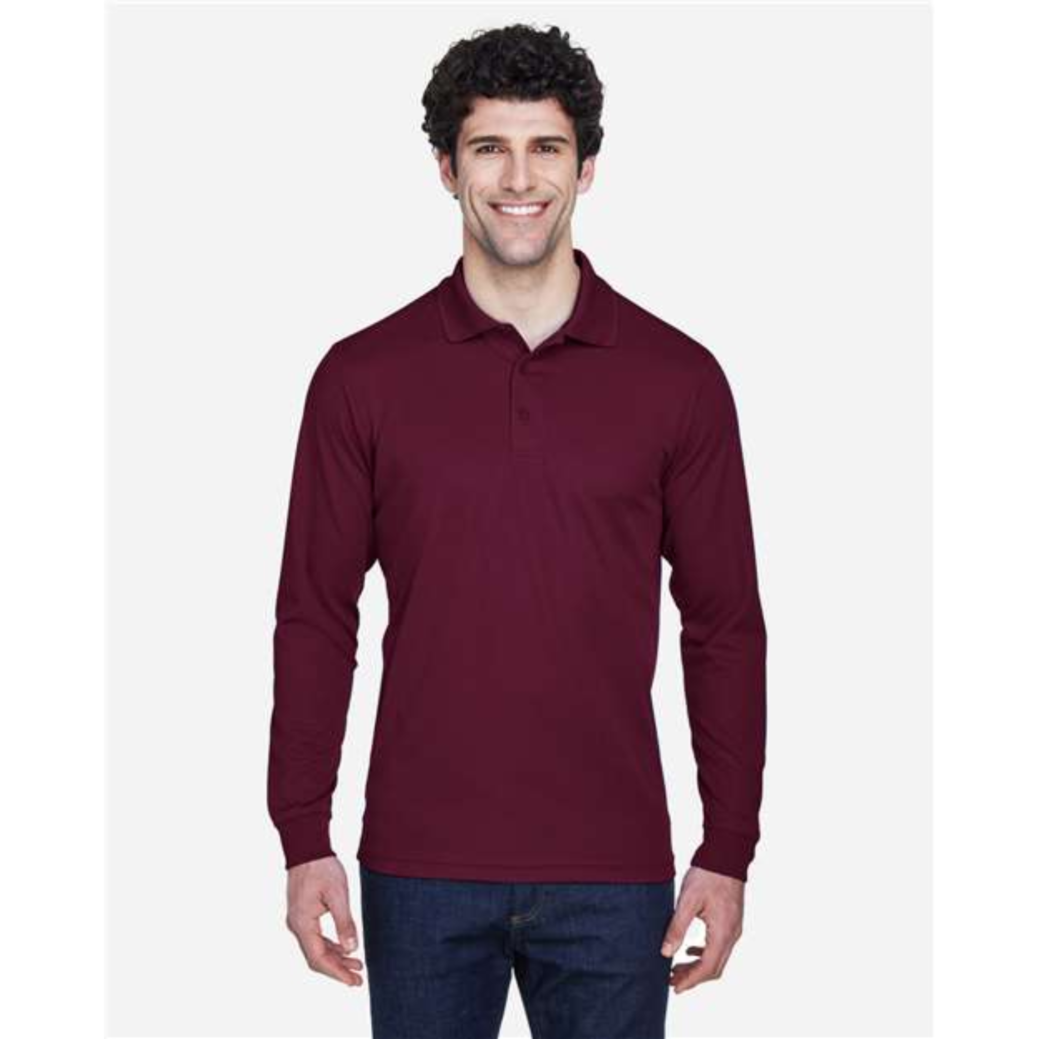 Men's Pinnacle Performance Long Sleeve Pique Polo