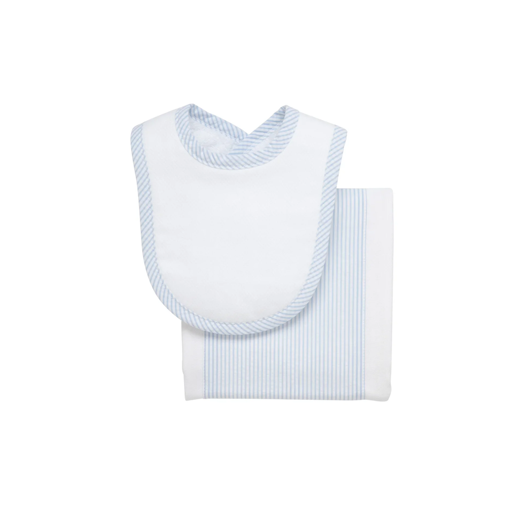 Seersucker Drooler Bib & Burp Set