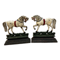 Antique Pair of Greenlees Glasgow 19th Century Victorian Cast Iron Horse Door Stops