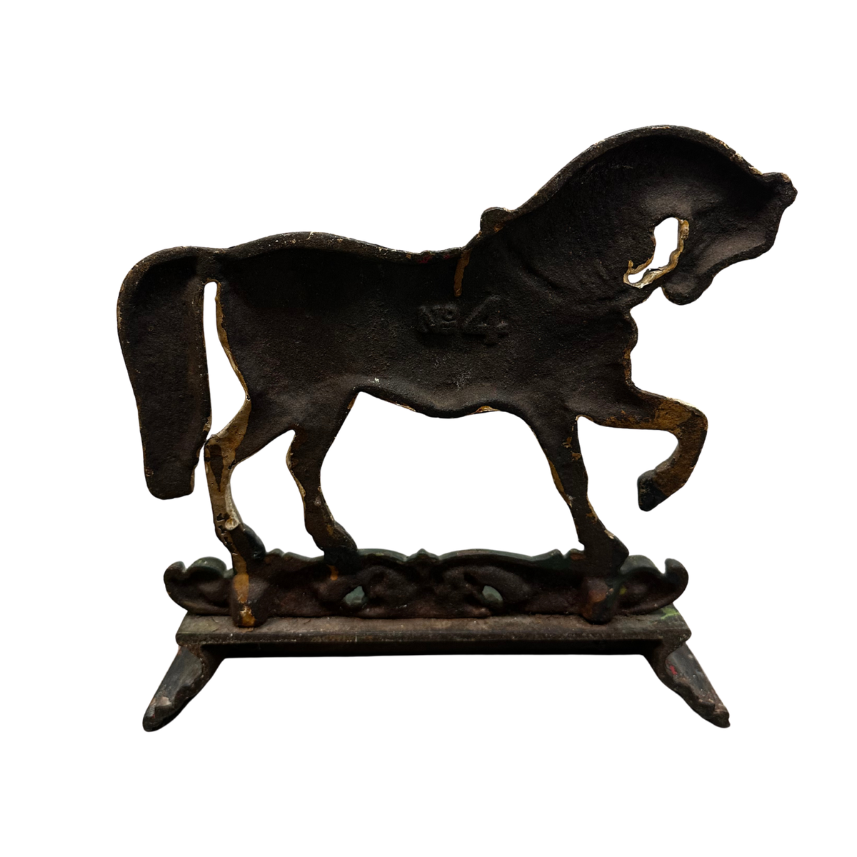 Antique Pair of Greenlees Glasgow 19th Century Victorian Cast Iron Horse Door Stops