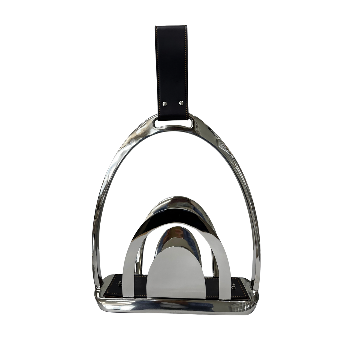 Stirrup Magazine Holder With Leather Handle