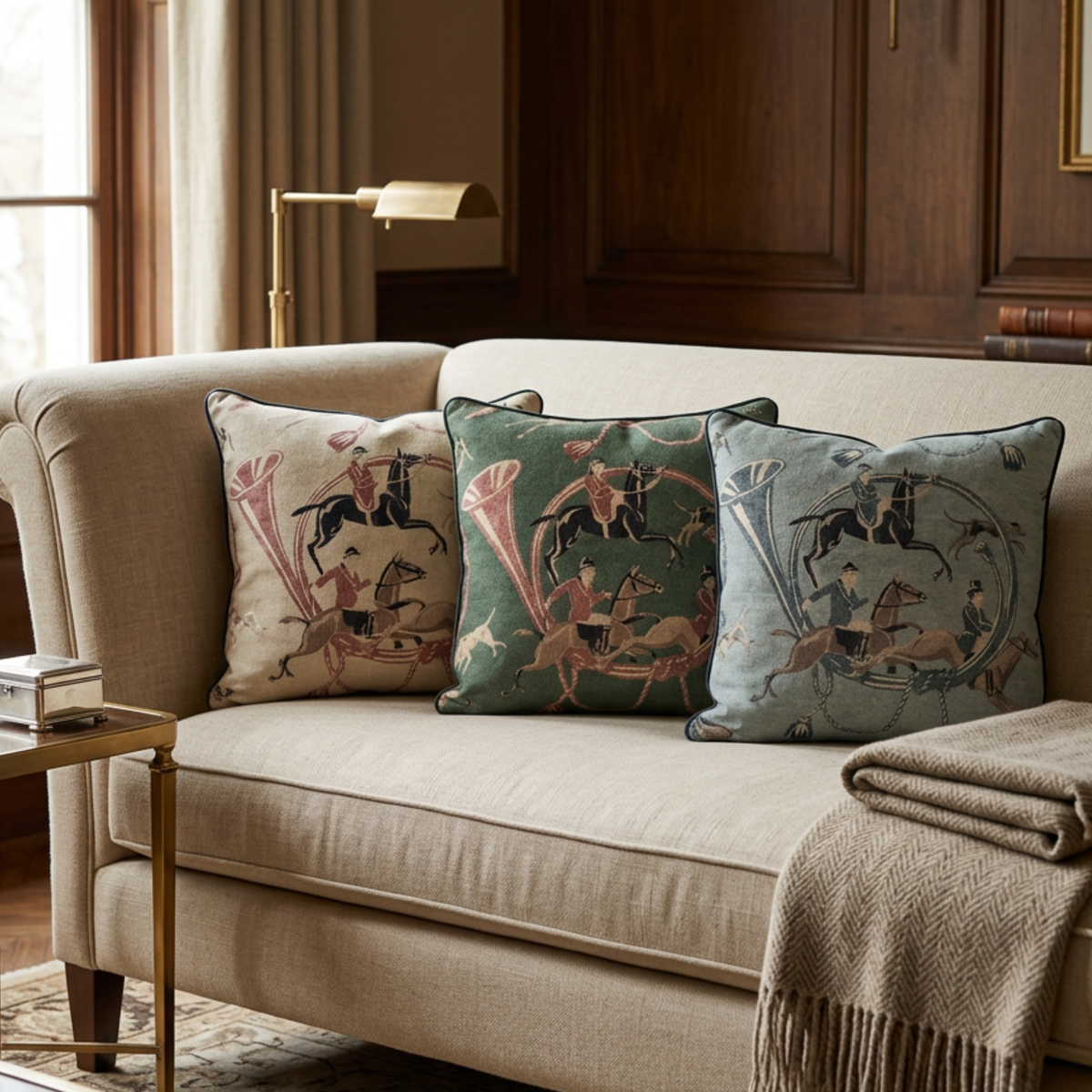 20x20 Fox Hunt Throw Pillow