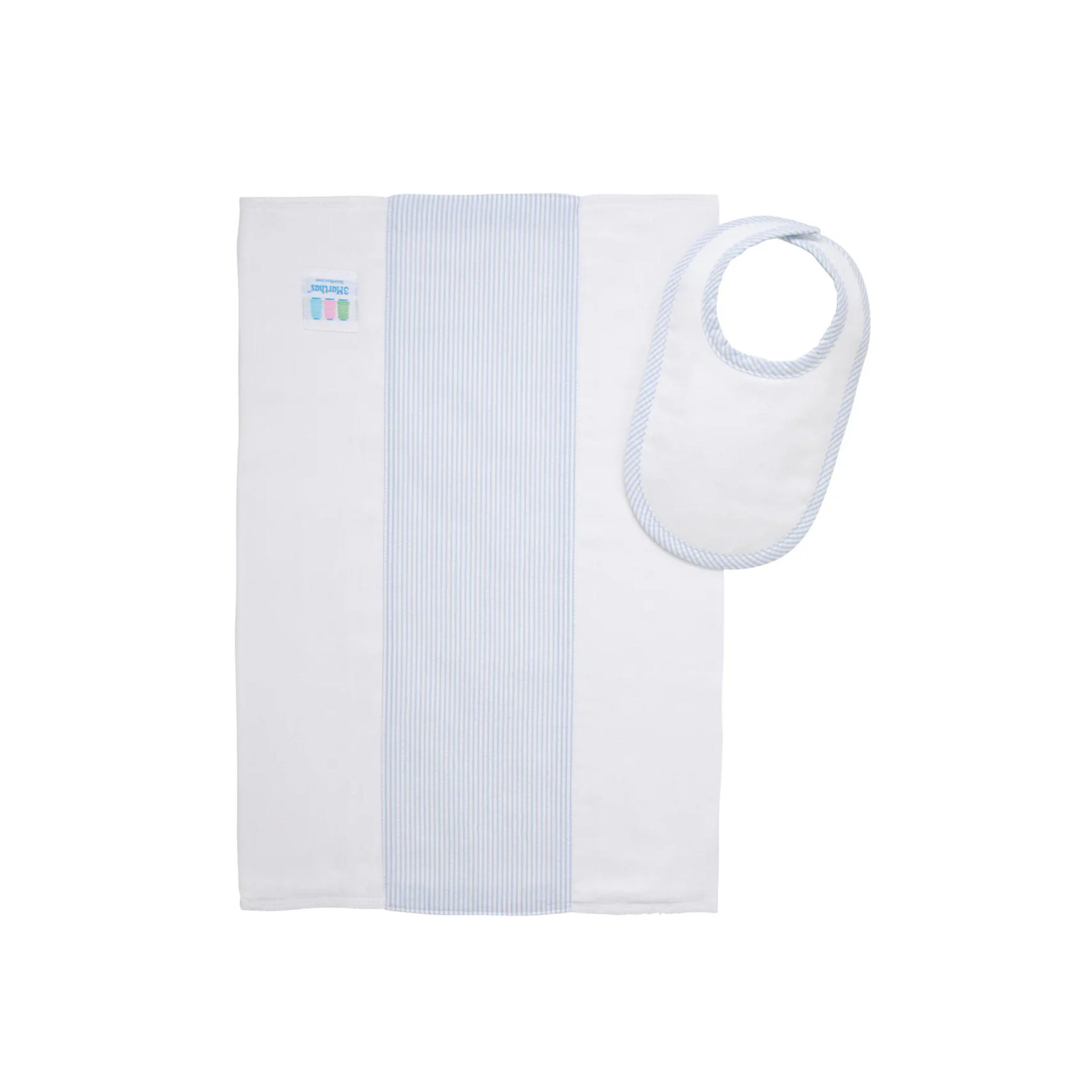 Seersucker Drooler Bib & Burp Set
