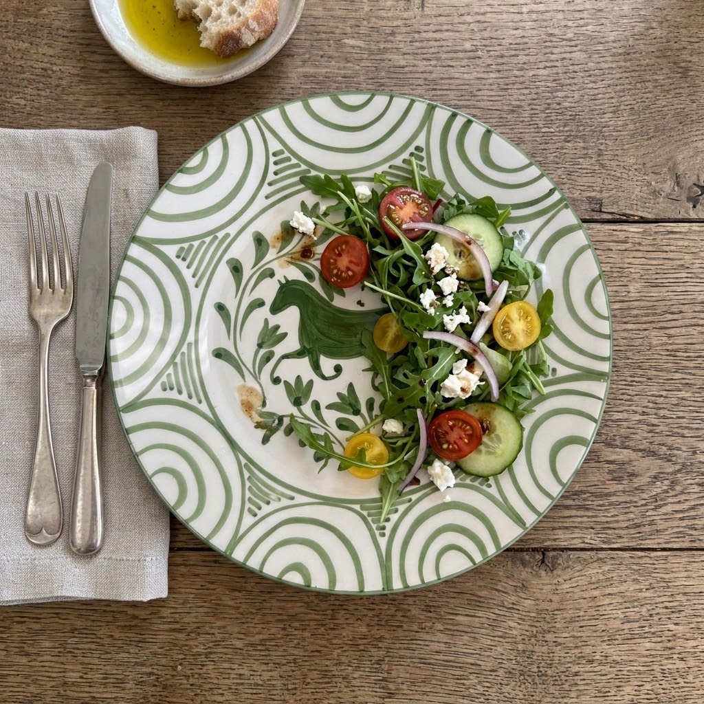 Green Horse Salad Plate