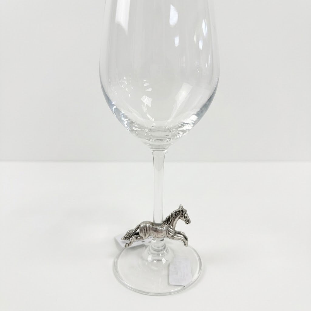 Running Horse Wine Glass, Pewter