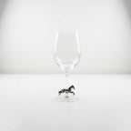 Running Horse Wine Glass, Pewter